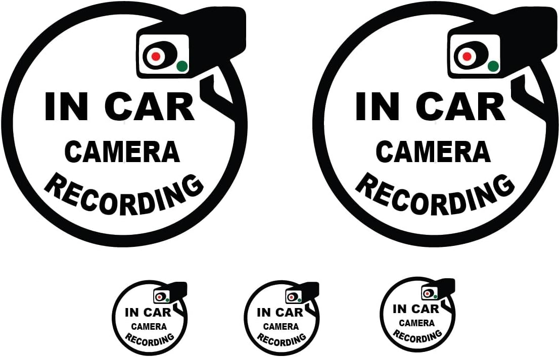 Video Surveillance System in CAR Camera Recording Decals/Decal Set of 5 Security Warning Decal