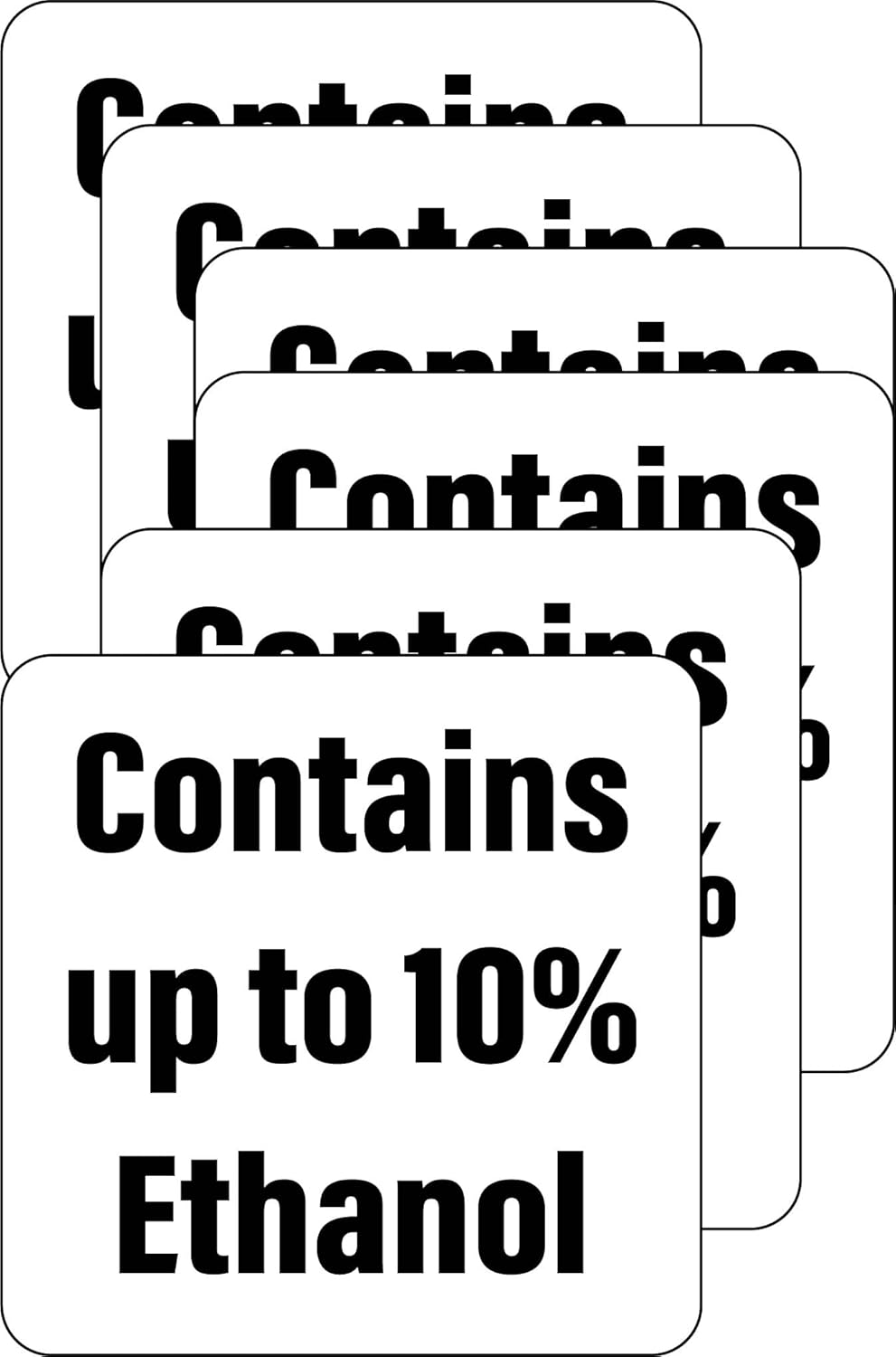 (6 Pack) Contains UP to 10% Ethanol Decal Decals 3.5x3.5 Gas Station Pump Decal