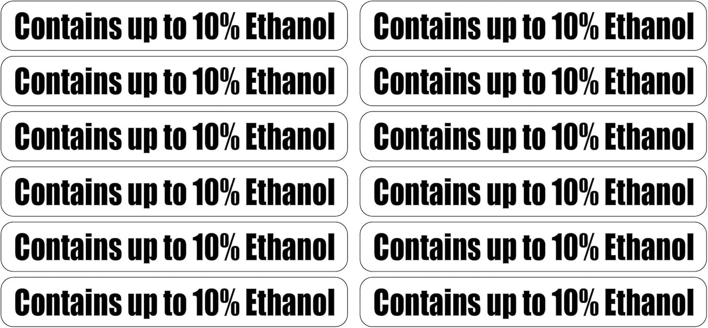 Contains up to 10% Ethanol for Gas Station Pumps (12 Pack) Decals Decal1 x7
