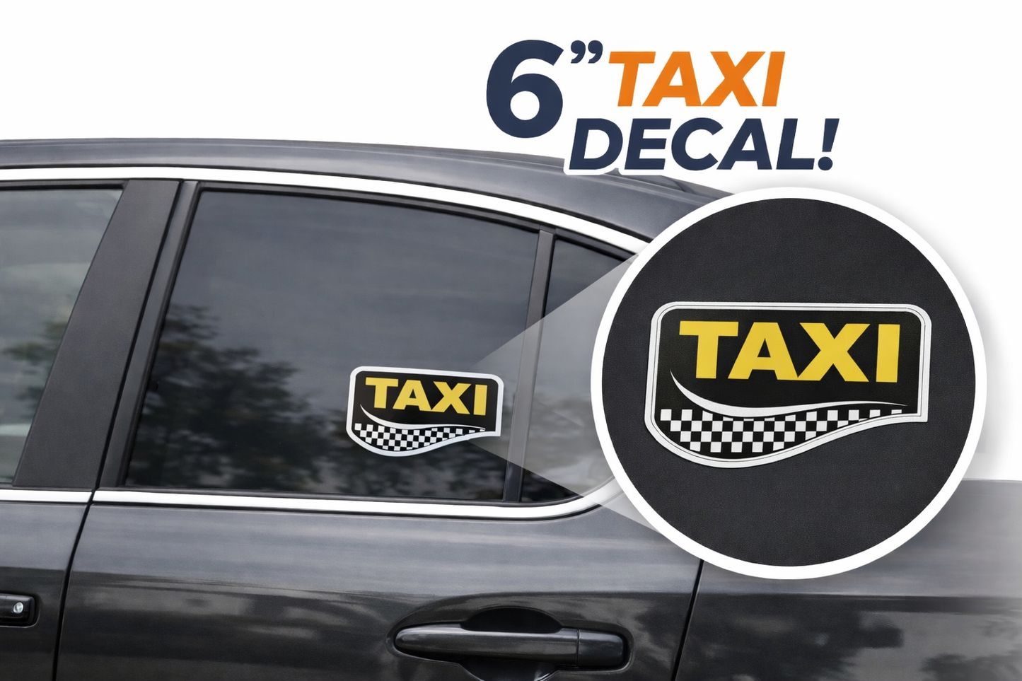 Taxi Sticker Decal Checkerboard Pattern (2 Pack) p150