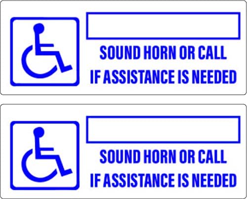 Pair (2) Sound Horn OR Call for Assistance Handicap Sticker/Decal for Gas Pump PSG-p821
