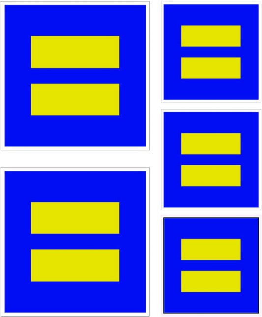 Human Rights Equal Sign Sticker Set (5 Pack) 3x3 and 2x2 Vinyl Decals LGBT Equality