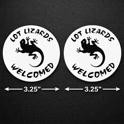 (Pair of 2) :LOT Lizard Welcome... Decal Sticker for Truckers 3.25X3.25