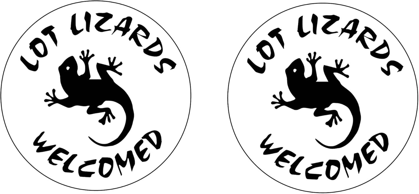 (Pair of 2) :LOT Lizard Welcome... Decal Sticker for Truckers 3.25X3.25