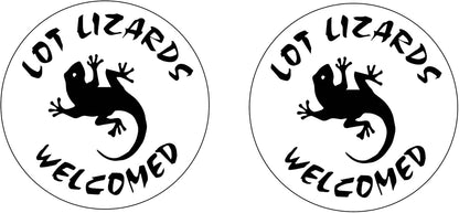 (Pair of 2) :LOT Lizard Welcome... Decal Sticker for Truckers 3.25X3.25