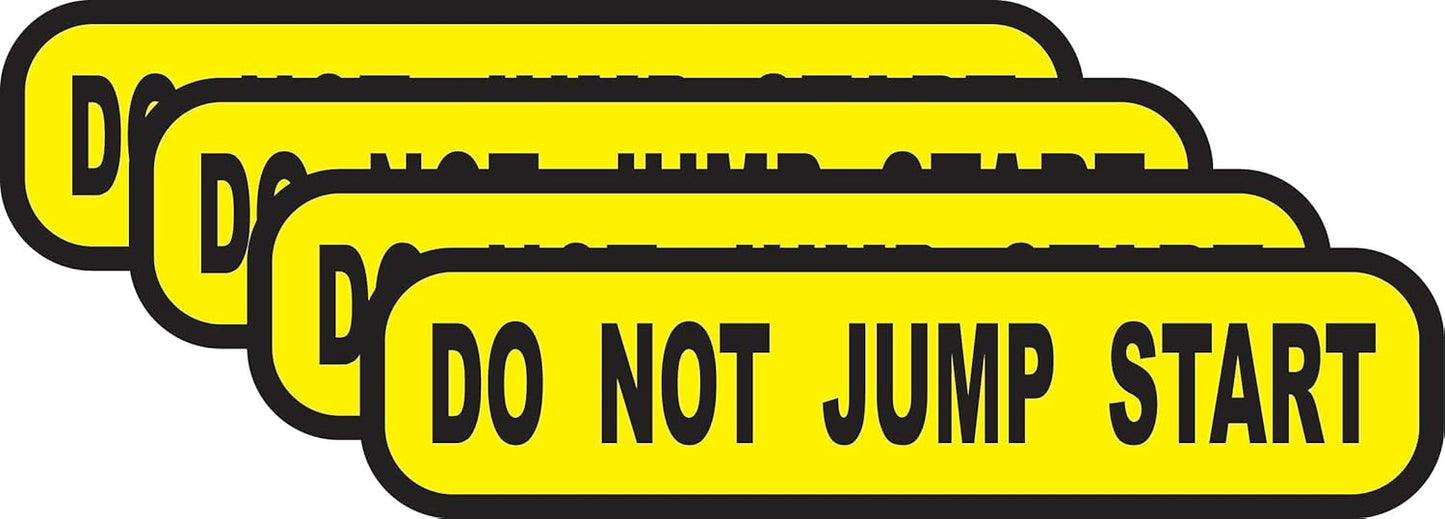 DO NOT Jump Start Decals/Decal (4 Pack) 1.5x6 Saftey Warning Decal