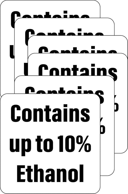 (6 Pack) Contains UP to 10% Ethanol Decal Decals 3.5x3.5 Gas Station Pump Decal