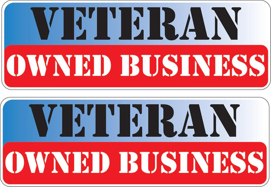 Veteran Owned Business Decals Decal (2 Pack) 3X9 p812