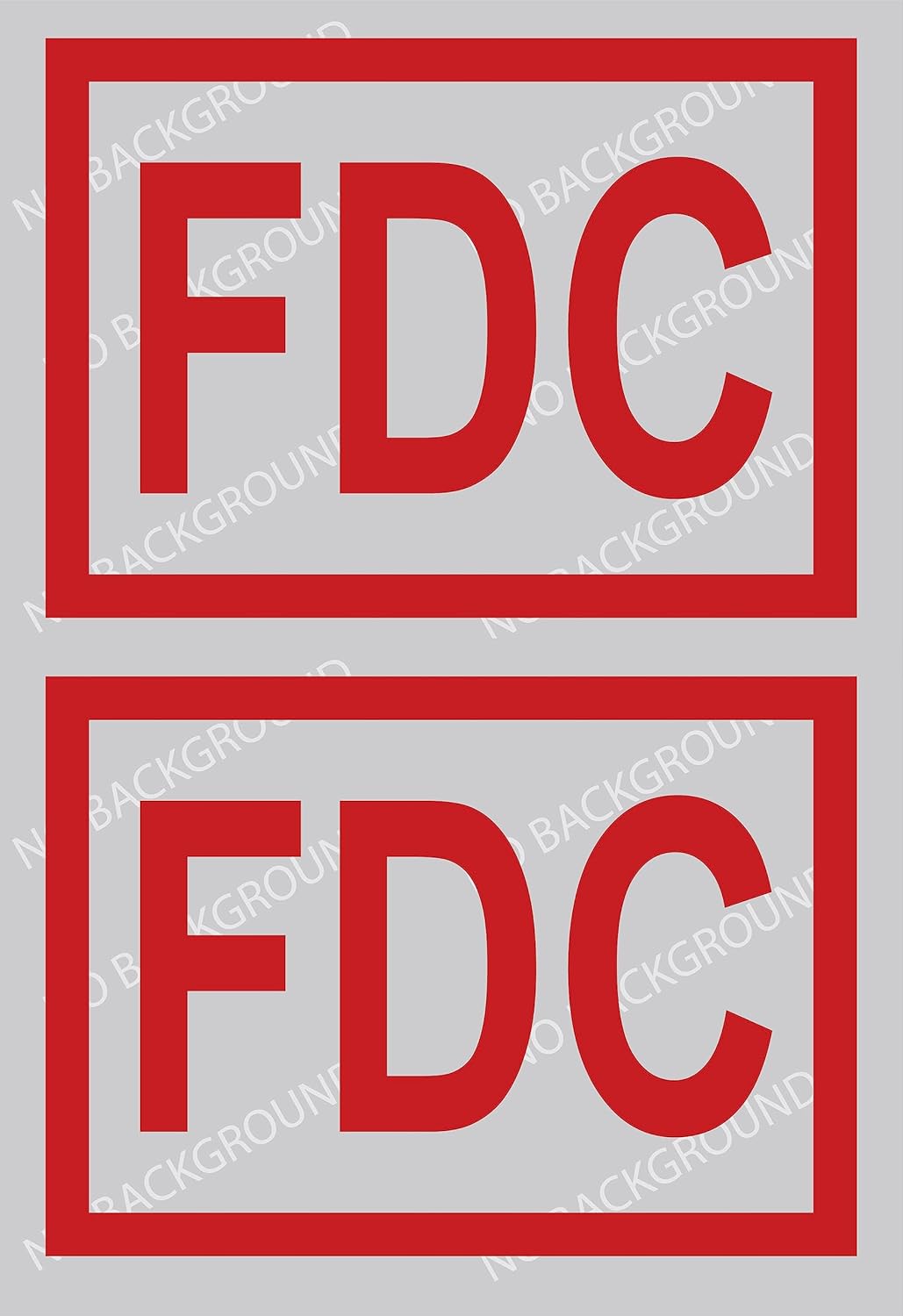 FDC Fire Department Connection RED Larger size 5x7 Die Cut (PAIR) p946