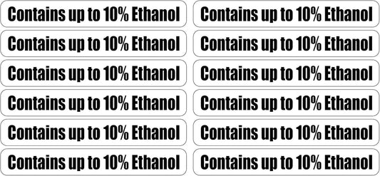 Contains up to 10% Ethanol for Gas Station Pumps (12 Pack) Decals Decal1 x7