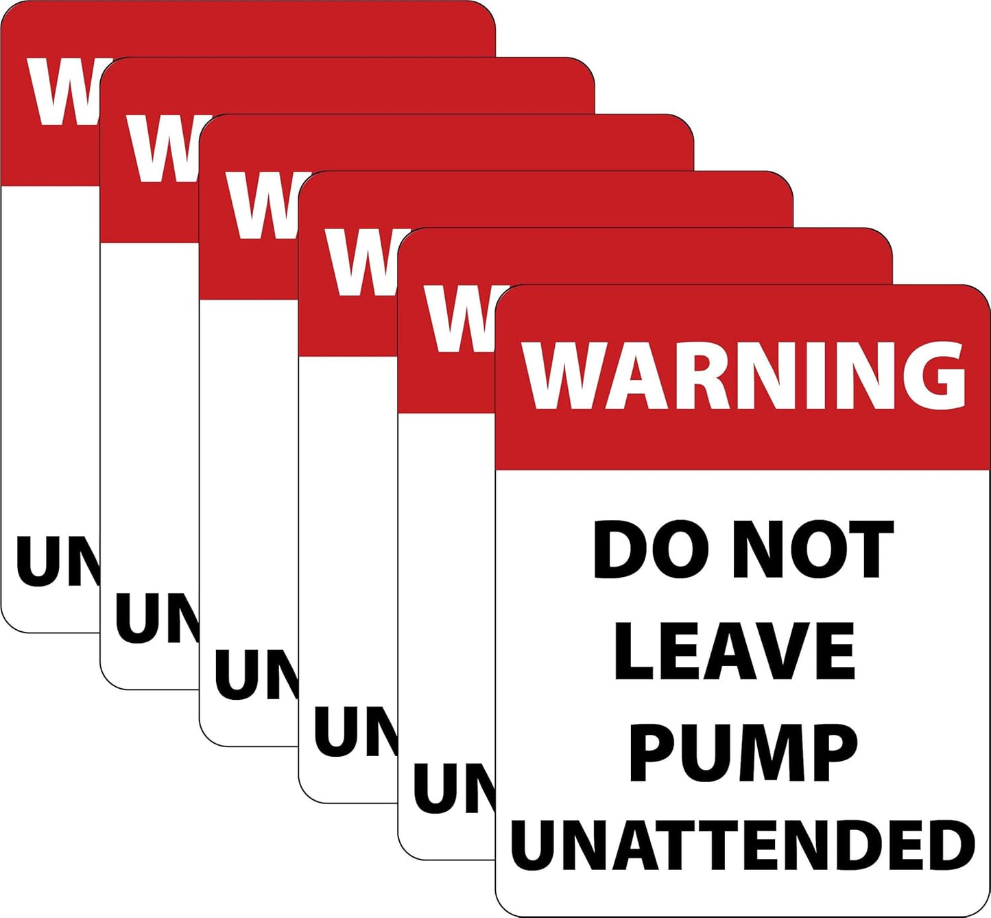 (6) WARNING DO NOT LEAVE PUMP UNATTENDED Fuel Gasoline Diesel Pump station 4x5