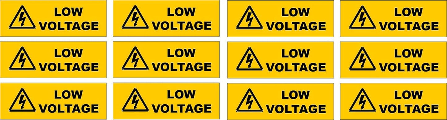 Low Voltage Electric Electricity Decal Decals (12 Pack) Small .5x1.5