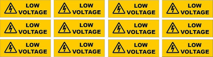 Low Voltage Electric Electricity Decal Decals (12 Pack) Small .5x1.5