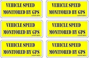 Vehicle Speed Monitored by GPS Decals Decal (6 Pack) Smaller Size 1.5" x 3.6" p181