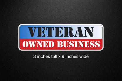 Veteran Owned Business Decals Decal (2 Pack) 3X9 p812