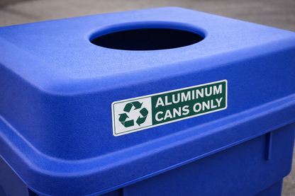 Recycle Aluminum CANS ONLY Green Decal Sticker 3x9 Waterproof Vinyl